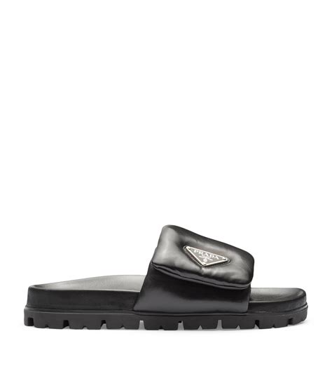 prada slides womens black